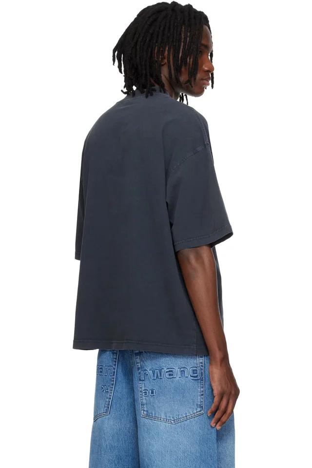 Alexander Wang Black Oversized Graphic T-shirt, photo 3 of 4 from SSENSE