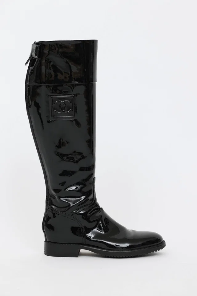 Chanel 2007 Patent Leather Riding Boot in Patent leather from VSP Consignment