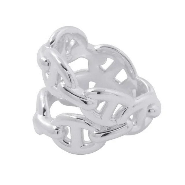 Hermès Chaine d'Ancre Double Row Ring Size 49/#9 SV925 from GALLERY RARE, photo 3 of 8