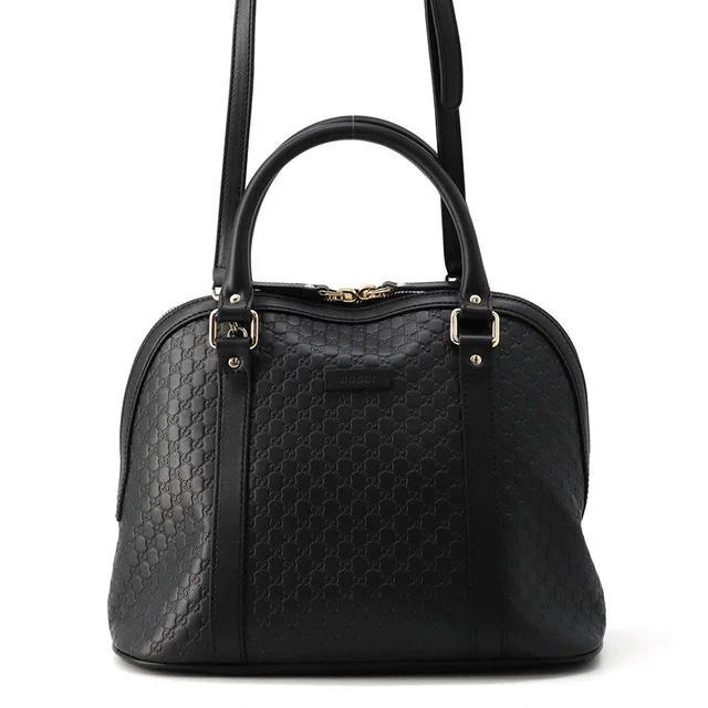 Gucci MicroGuccissima 2WAYHandbag Black449663 Leather in Leather from GALLERY RARE