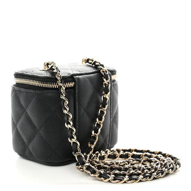 Chanel Caviar Quilted CC Mini Vanity Case in Black Caviar leather from FASHIONPHILE, photo 3 of 10