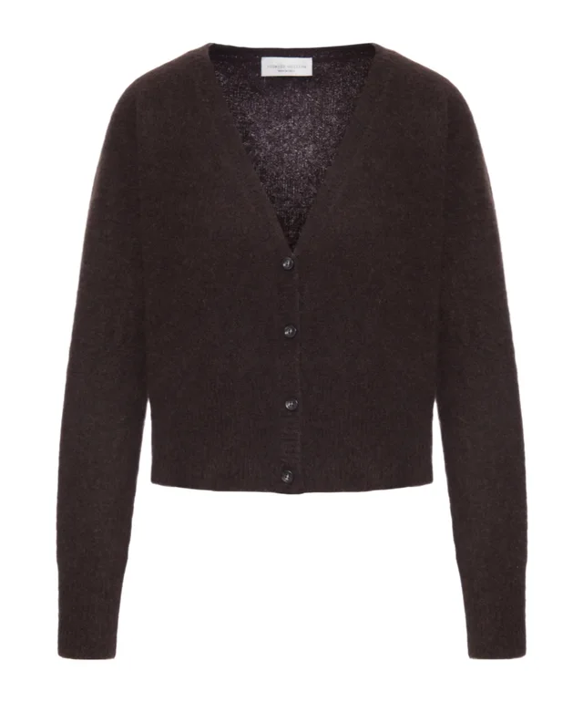 Roberto Collina Cropped V-neck fuzzy knit cardigan from SENSER, photo 1 of 1