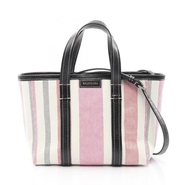 Balenciaga Handbag Barbes White Canvas Small 2-Way in White Canvas from The Reluxe