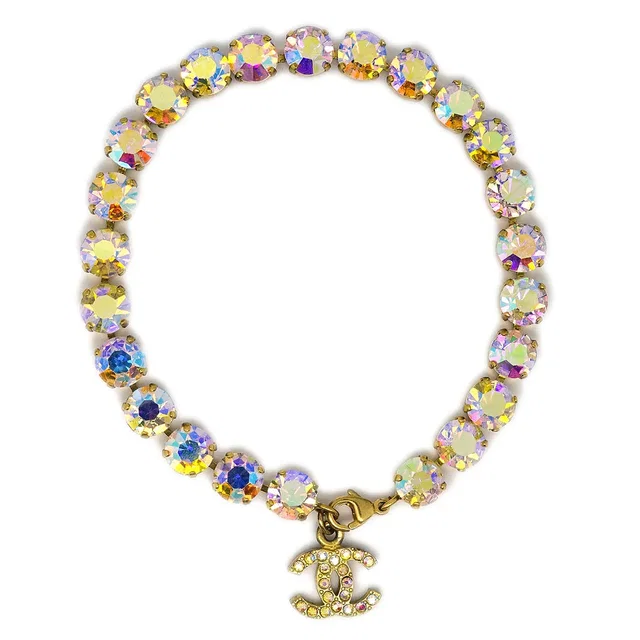 Chanel Anklet Gold Rhinestone 95P in Gold from AMORE Vintage Tokyo