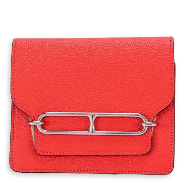Hermès Roulis Slim Rose Texas Wallet in Pink Goatskin from Luxury Promise