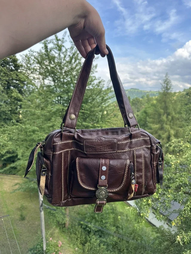 Diesel Vintage Leather Multipocket Bag in Brown in brown|red Leather from Grailed