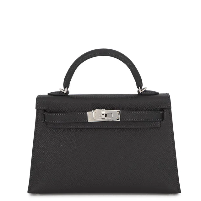 Hermès Mini Kelly 2 SPO (Outside) Black/Purple (stitching) Epsom in Black Epsom leather from GALLERY RARE