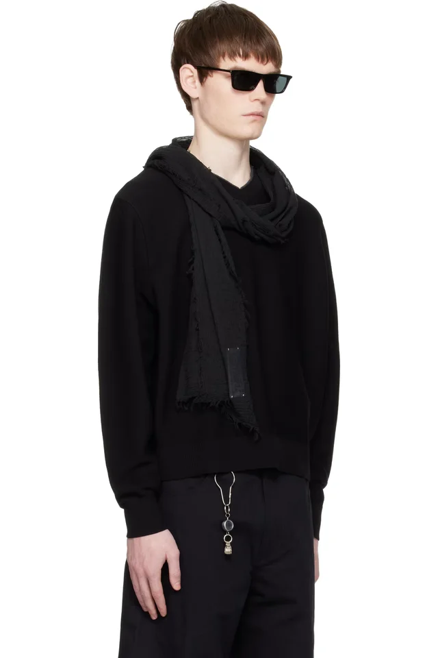 COOR Black V-Neck Merino Wool Layered Sweater, photo 2 of 5 from SSENSE