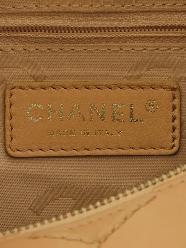 Chanel Around 2004 CC logo stitch handbag Beige from VINTAGE QOO TOKYO, photo 6 of 14