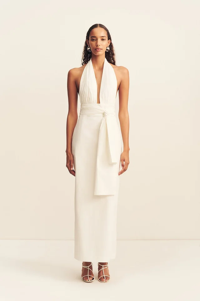 Shona Joy CAMPBELL HALTER PLUNGED MAXI DRESS - IVORY from Shona Joy, photo 1 of 1