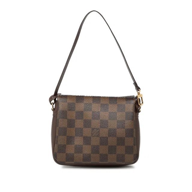 Brown Louis Vuitton Damier Ebene Trousse Pochette Handbag in Brown Canvas from Designer Revival