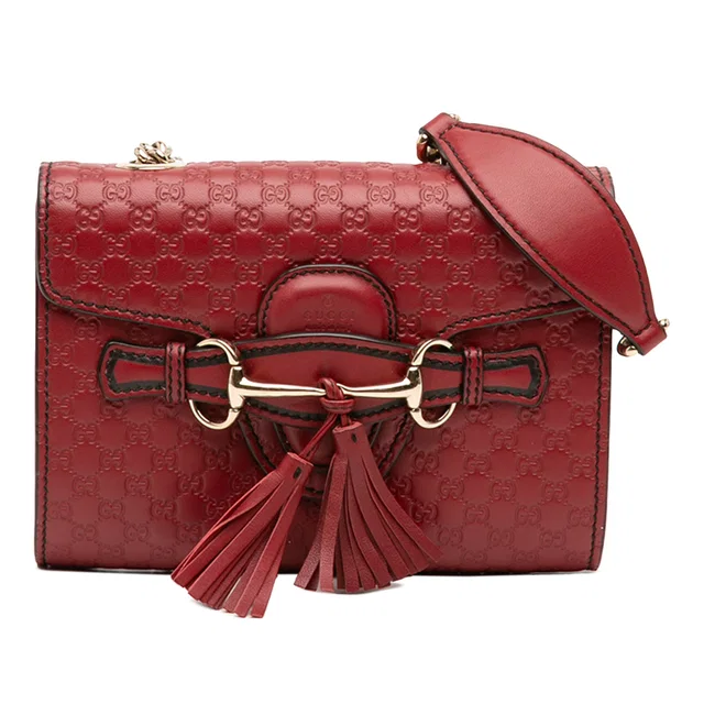Red Gucci Mini Microguccissima Emily Crossbody in Red Leather from Designer Revival
