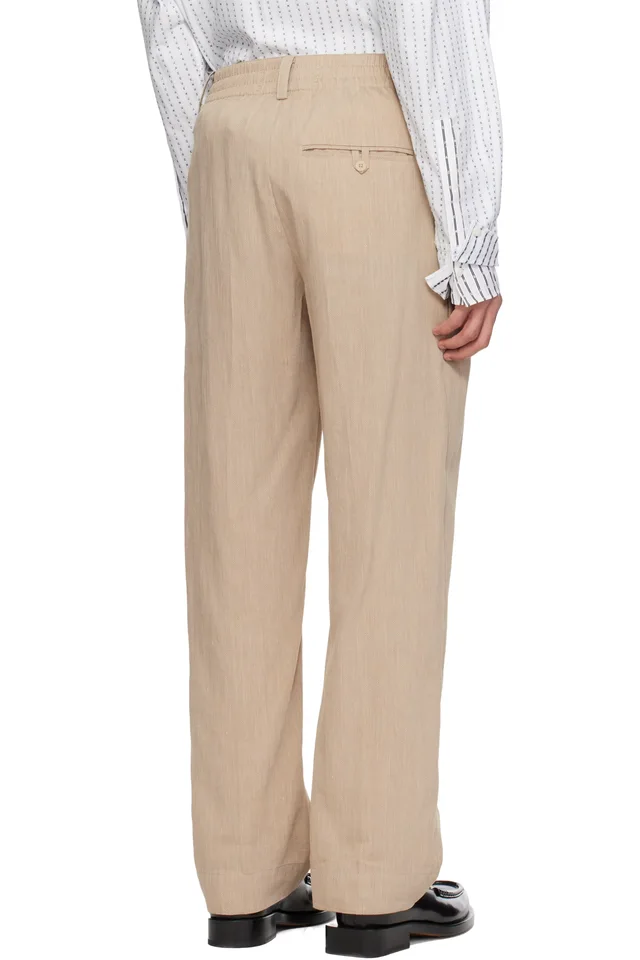 JACQUEMUS Beige 'The Croisière' Trousers, photo 3 of 4 from SSENSE