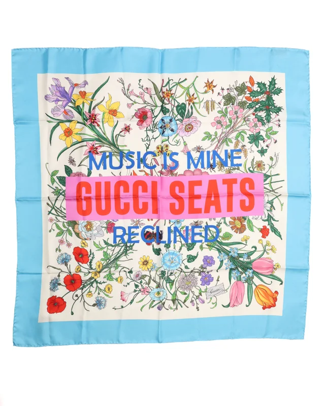 Gucci 90 Music Is Floral Silk Scarf in Silk from A Retro Tale, photo 2 of 2