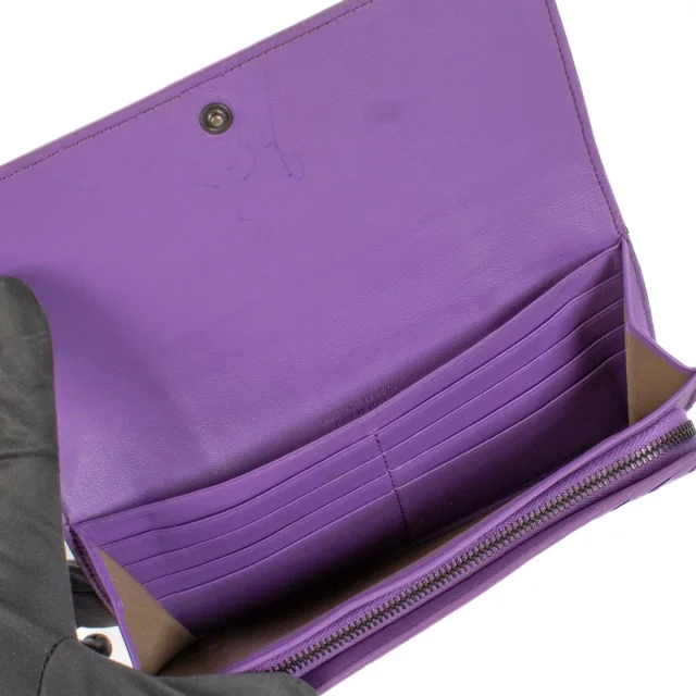 Bottega Veneta Purple Galuchat Wallet in Purple Woven leather from Labellov, photo 3 of 3