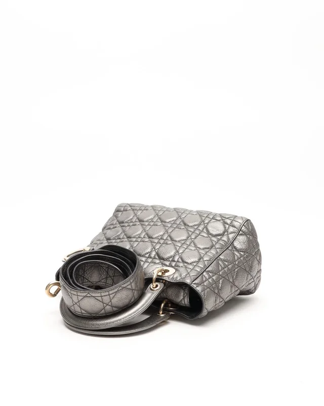 Medium Cannage Metallic Soft Lady Dior Bag in Leather from A Retro Tale, photo 5 of 12