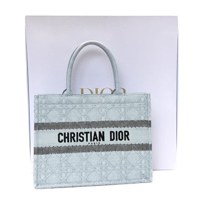 Dior Cannage Medium Book Tote Blue in Blue Raffia from FASHIONPHILE, photo 11 of 11