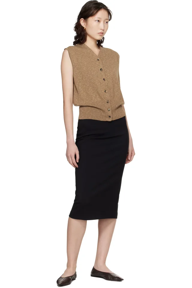 Cordera Khaki Flecked Cotton Waistcoat, photo 4 of 4 from SSENSE