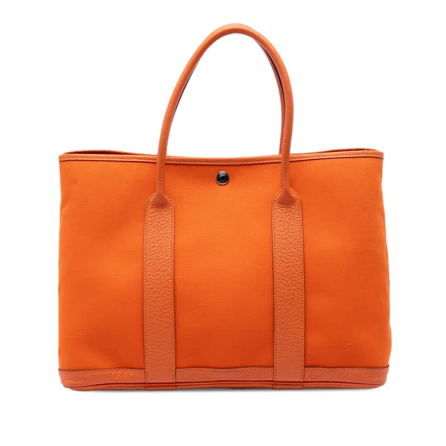 Orange Hermès Toile and Negonda Garden Party 36 Tote Bag in Orange Canvas from Designer Revival