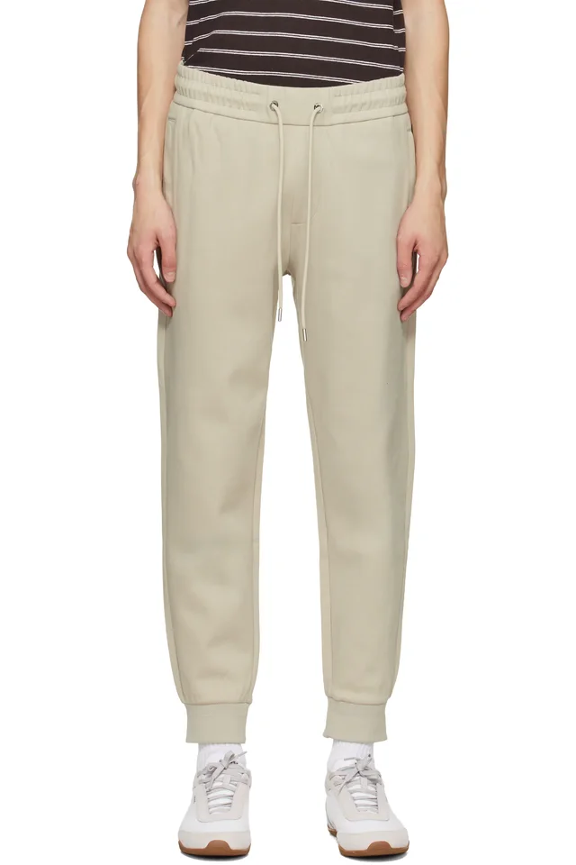 Beige Stretch-Cotton Cuffed Hems Track Pants, image 1 of 1 from SSENSE