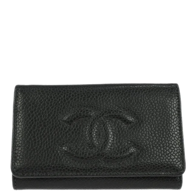 Chanel 1997-1999 Black Caviar Skin Key Case Small Good in Black Caviar leather from AMORE Vintage Tokyo