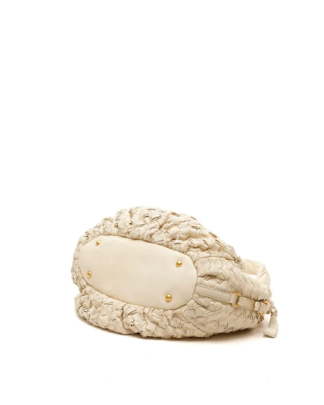 Miu Miu Leather Woven Handle Bag in Woven leather from A Retro Tale, photo 5 of 9