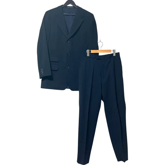Gucci Tom Ford Era Pinstripe Tailored Jacket Trousers Pants Suit Set Black in Black from The Reluxe
