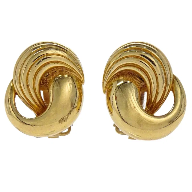 Dior Clip-On Earrings Gold in Gold from AMORE Vintage Tokyo