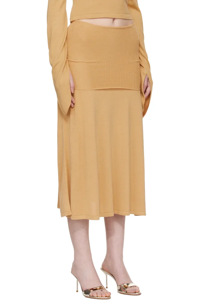 Aya Muse Tan Rylin Midi Skirt, photo 2 of 4 from SSENSE