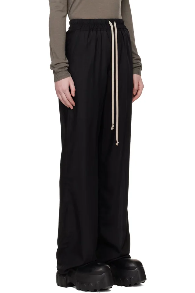 Rick Owens Black Temple Dietrich Drawstring Lounge Pants, photo 2 of 4 from SSENSE