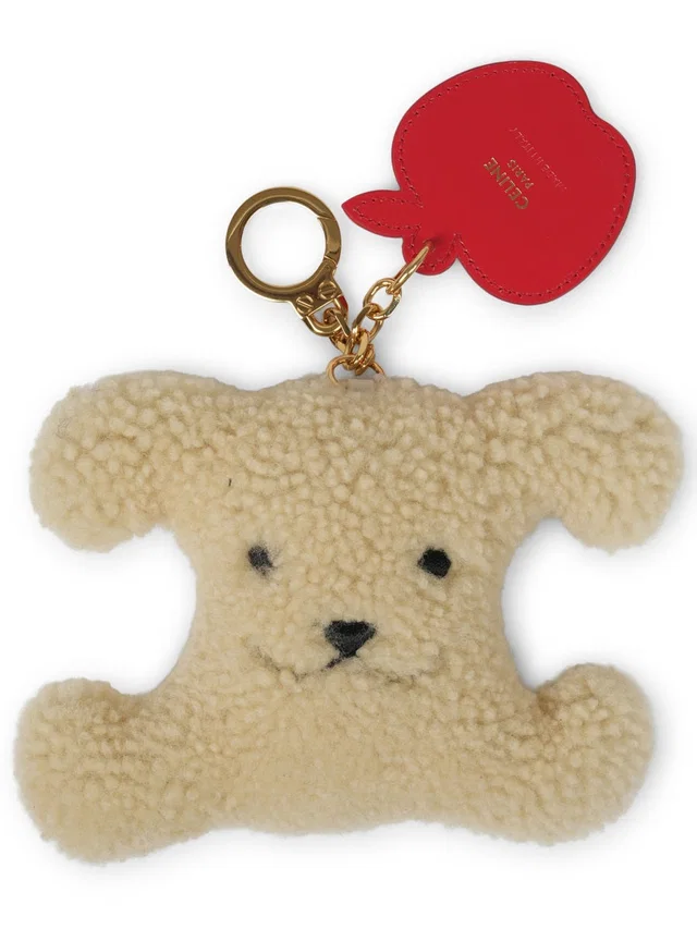 Celine Shearling Key Case — Beige Keychains in Beige from HEWI