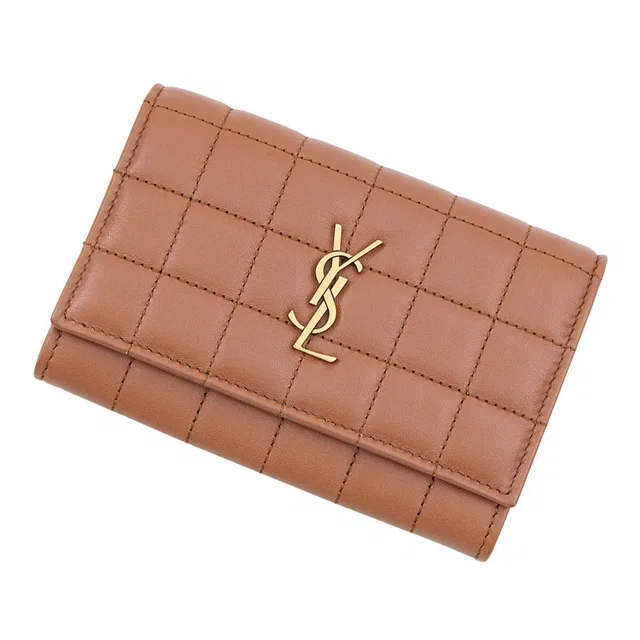 Saint Laurent Compact Card Holder Brown742430AABVP2536 Lambskin in Lambskin from GALLERY RARE