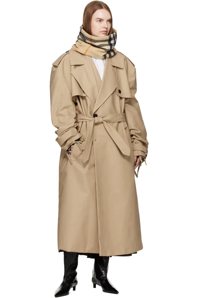Burberry Beige Check Cashmere Snood, photo 3 of 3 from SSENSE