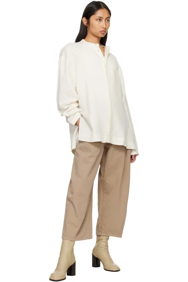 Studio Nicholson Taupe Chalco Denim Jeans, photo 4 of 4 from SSENSE