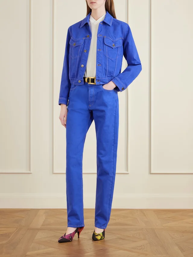 VERSACE Cotton trucker jacket in Blue, photo 2 of 2 from NET-A-PORTER (Canada)