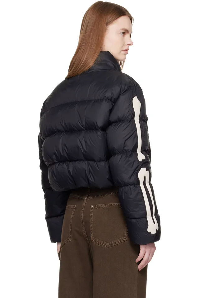 AMIRI Black Bones Cropped Down Jacket, photo 3 of 4 from SSENSE