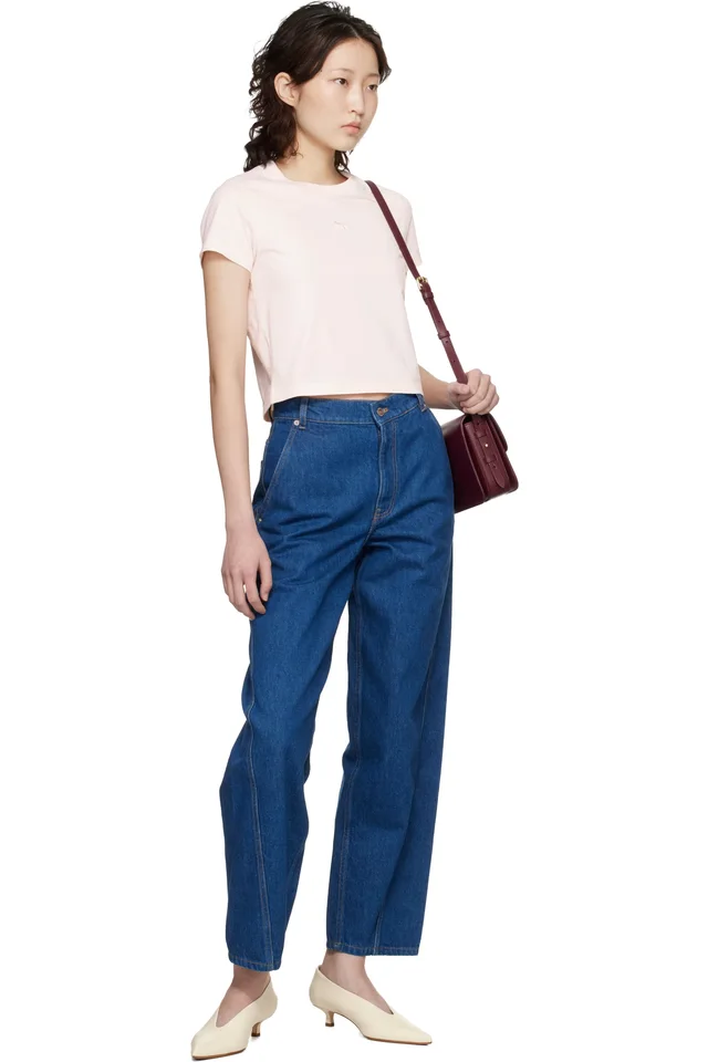 Maison Kitsuné Blue Tapered Jeans, photo 4 of 4 from SSENSE