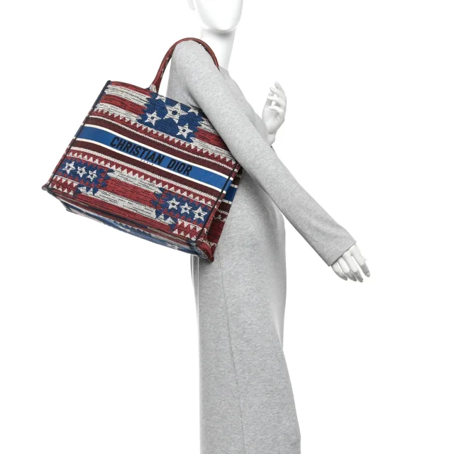 Dior Embroidered Large Exclusive US Book Tote Multicolor in Multicolor Canvas from FASHIONPHILE, photo 2 of 13