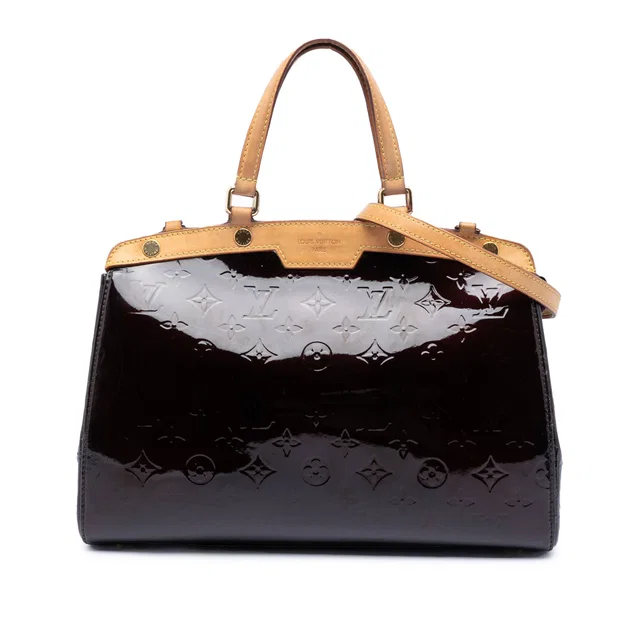 Purple Louis Vuitton Monogram Vernis Brea MM Satchel in Purple Leather from Designer Revival