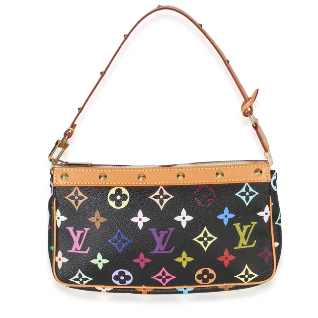 Louis Vuitton Black Monogram Multicolore Canvas Pochette Accessoires in Black Canvas from myGemma