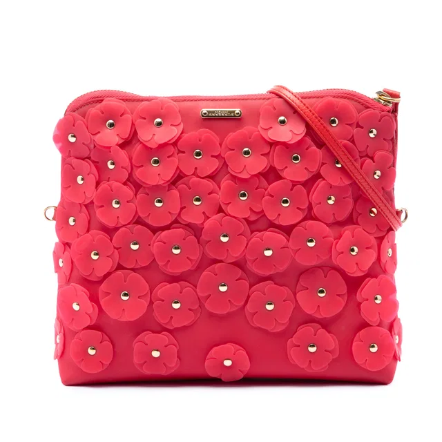 Red Burberry PVC Prorsum Petal Crossbody in Red Leather from Designer Revival