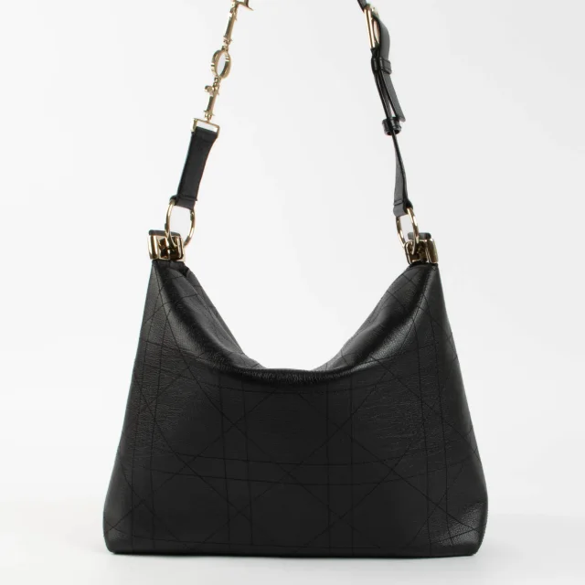 Dior Black Flat Cannage Medium Diorly Shoulder Bag in Black Leather from Labellov, photo 3 of 6