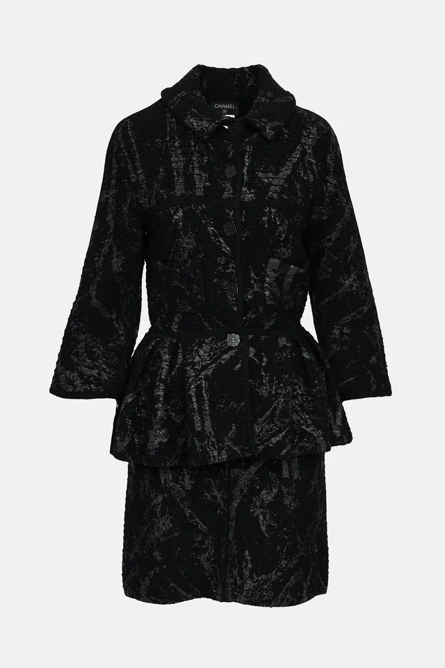 Chanel Fall 2011 Knit Printed Jacket & Skirt Co-Ord Set in Multicolor Wool from VSP Consignment