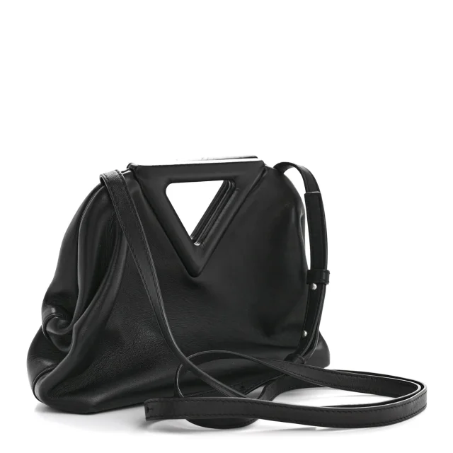 Bottega Veneta Small The Point Triangle Bag Black in Black Calfskin from FASHIONPHILE, photo 3 of 13