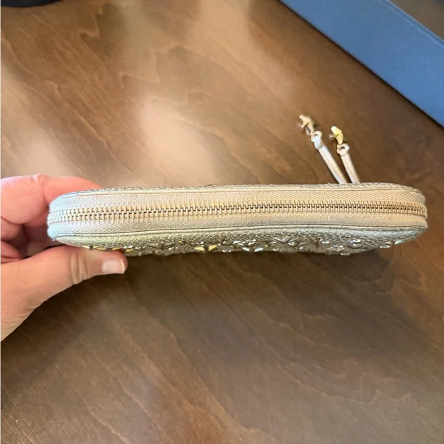 Jimmy Choo Filipa Leather Stars And Rhinestones Zippy Wallet in gold Leather from Poshmark, photo 7 of 16