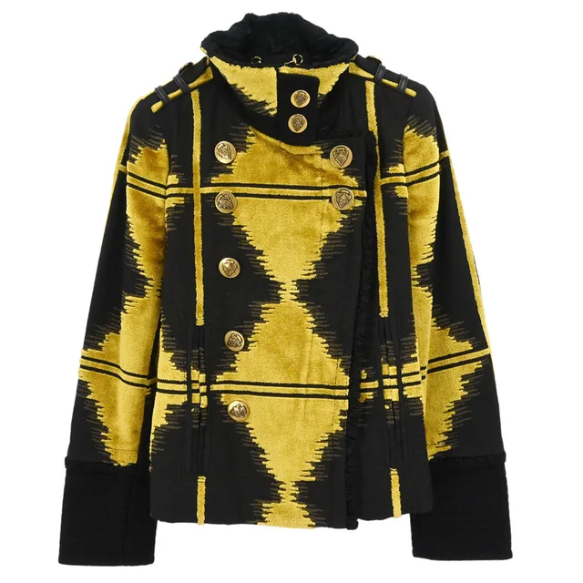 Gucci 2008 Velvet Double Breasted Jacket Black Gold #38 in Black Velvet from AMORE Vintage Tokyo
