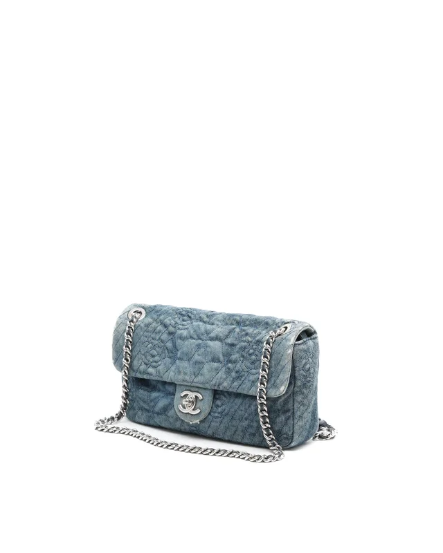 Chanel 2012 Denim Camellia Medium Flap Bag in Denim from A Retro Tale, photo 2 of 12