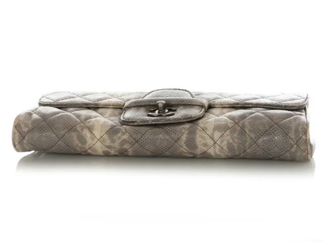 Chanel Snake-Embossed Leather Clutch in Beige Leather from Ann's Fabulous Finds, photo 6 of 9
