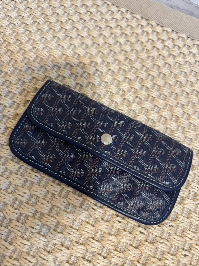 Goyard Style Navy Printed Canvas Wallet in silver|blue|gray Canvas from Poshmark