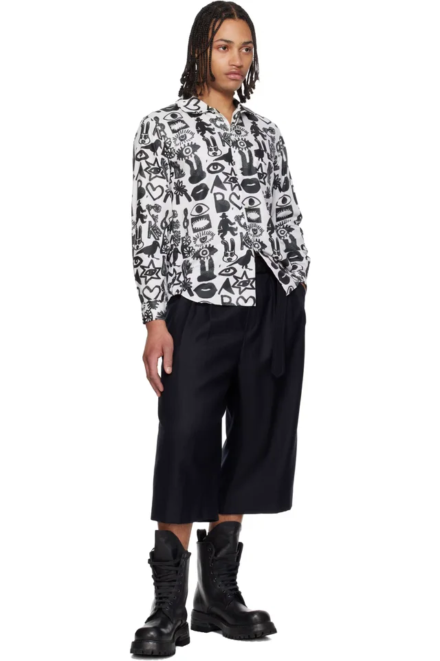 Black Comme des Garçons Black & White Broad Filip Pagowski Print Shirt, photo 4 of 4 from SSENSE